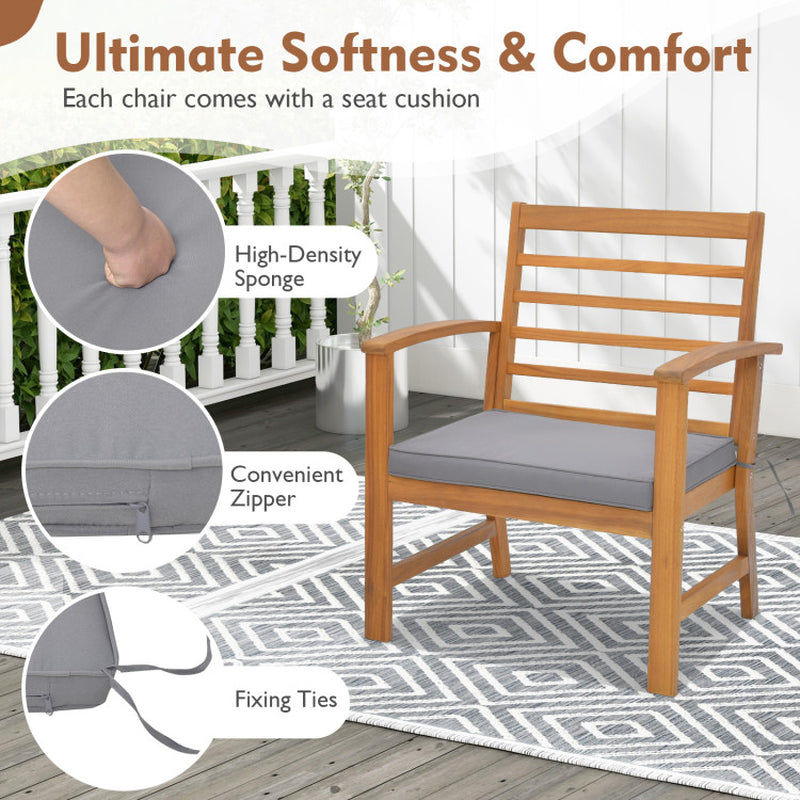 3 Pieces Outdoor Furniture Set with Soft Seat Cushions