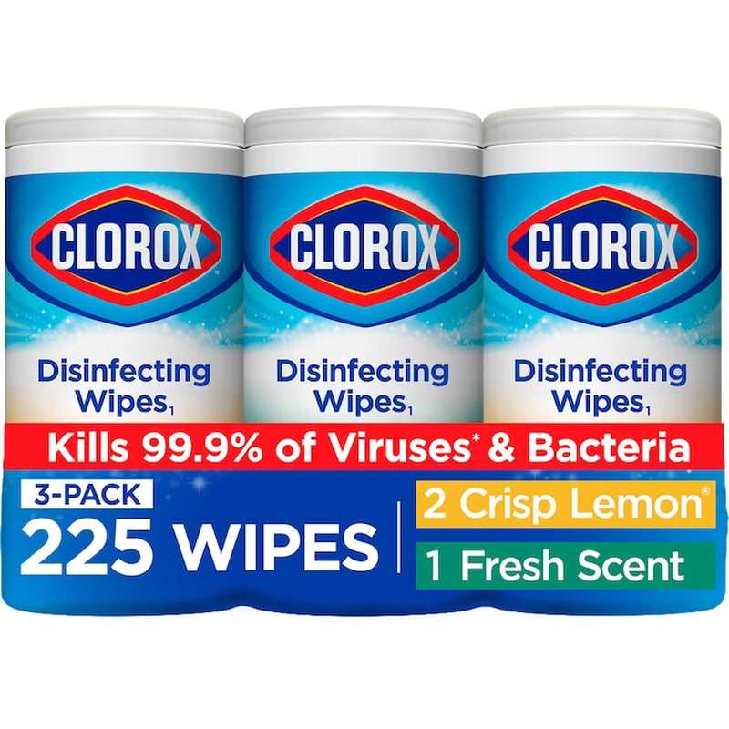 225-Count Crisp Lemon and Fresh Scent Disinfectant Wipes All-Purpose Cleaner (3-Pack)