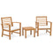 3 Pieces Outdoor Furniture Set with Soft Seat Cushions