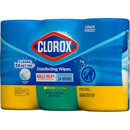 225-Count Crisp Lemon and Fresh Scent Disinfectant Wipes All-Purpose Cleaner (3-Pack)